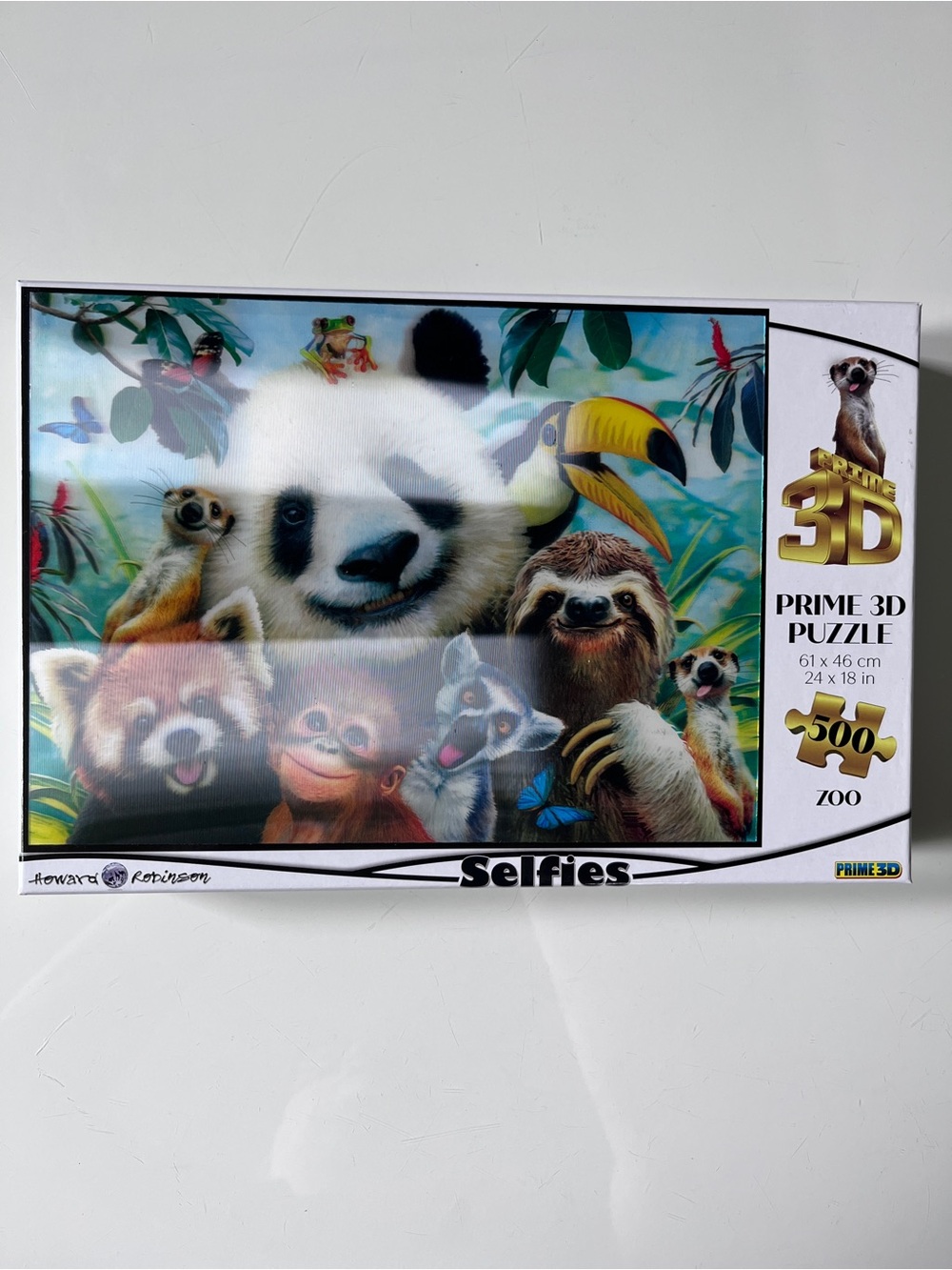 Prime 3D lenticular "Selfies" 500-Piece Zoo Puzzle - Brand New Sealed Condition